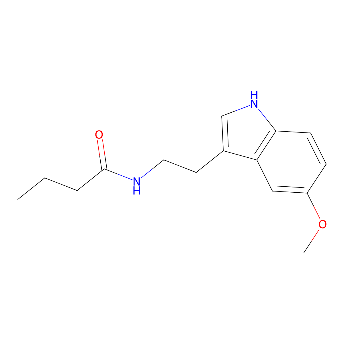 N-Butanoyl-5-methoxytryptamine molecular structure, CAS 153342-21-3