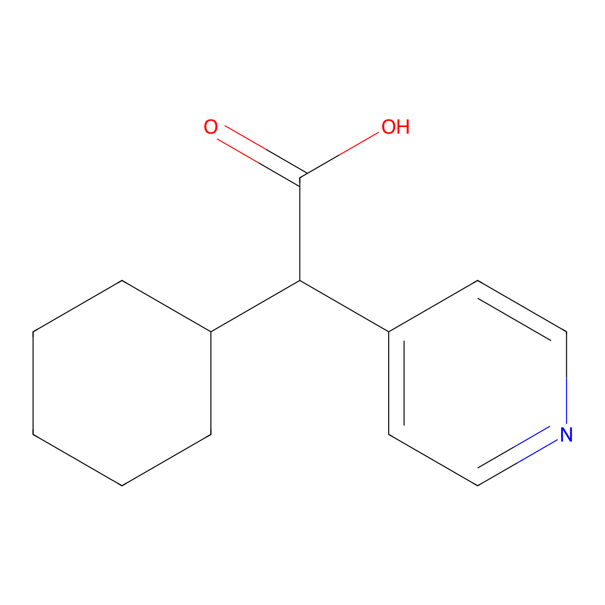 2-Cyclohexyl-2-(pyridin-4-yl)acetic acid molecular structure, CAS 1533423-12-9