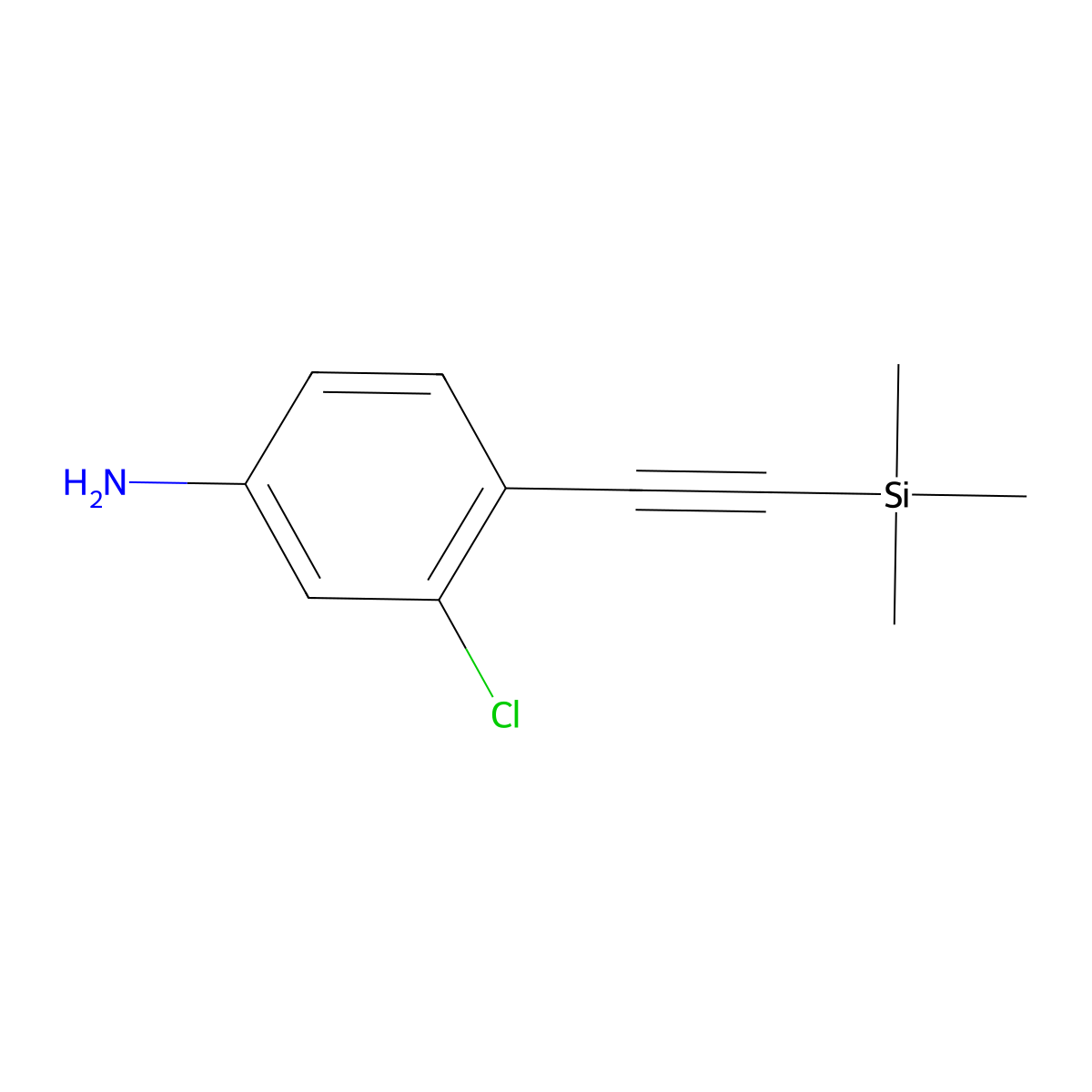 3-Chloro-4-((trimethylsilyl)ethynyl)aniline molecular structure, CAS 1533424-84-8