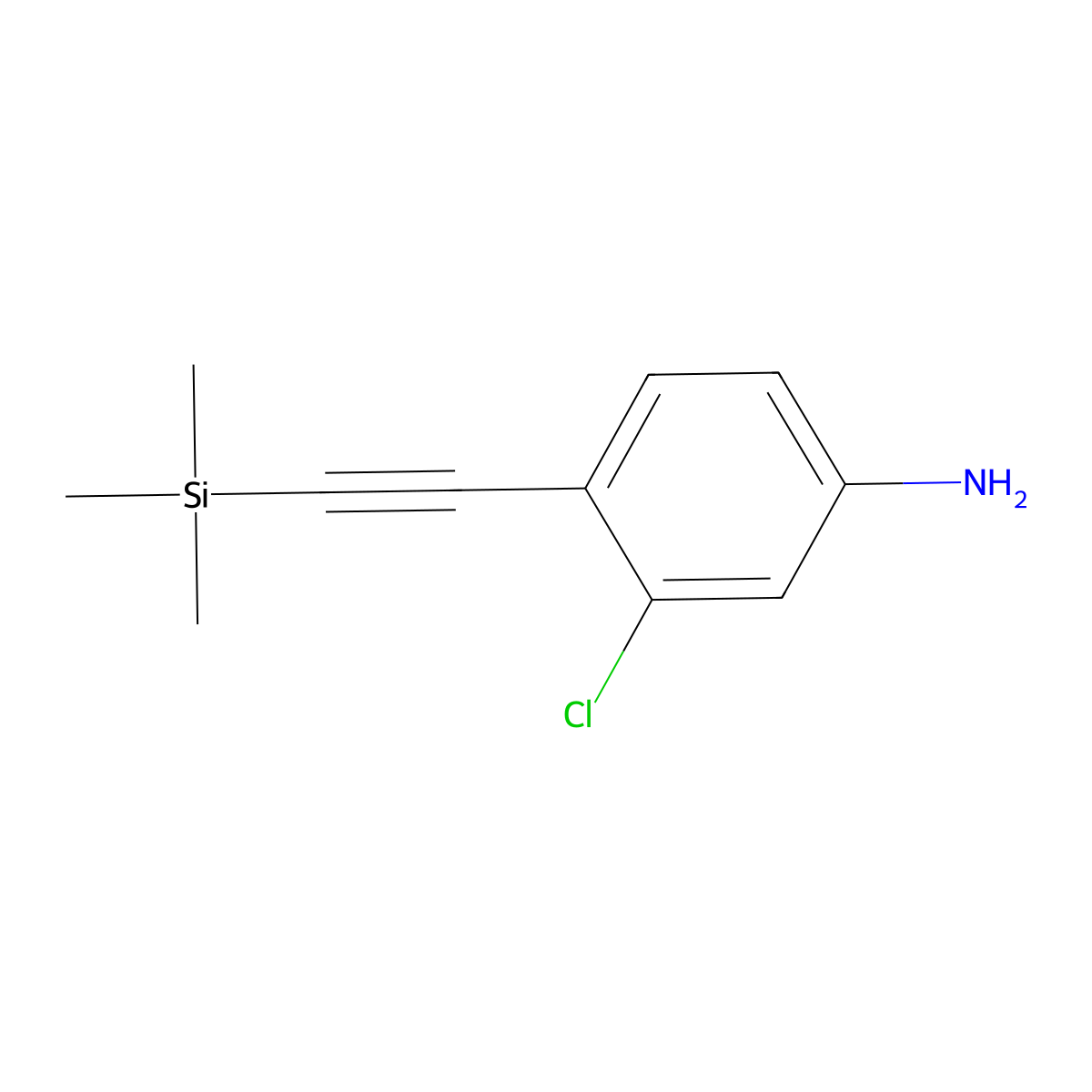 3-Chloro-4-((trimethylsilyl)ethynyl)aniline molecular structure, CAS 1533424-84-8