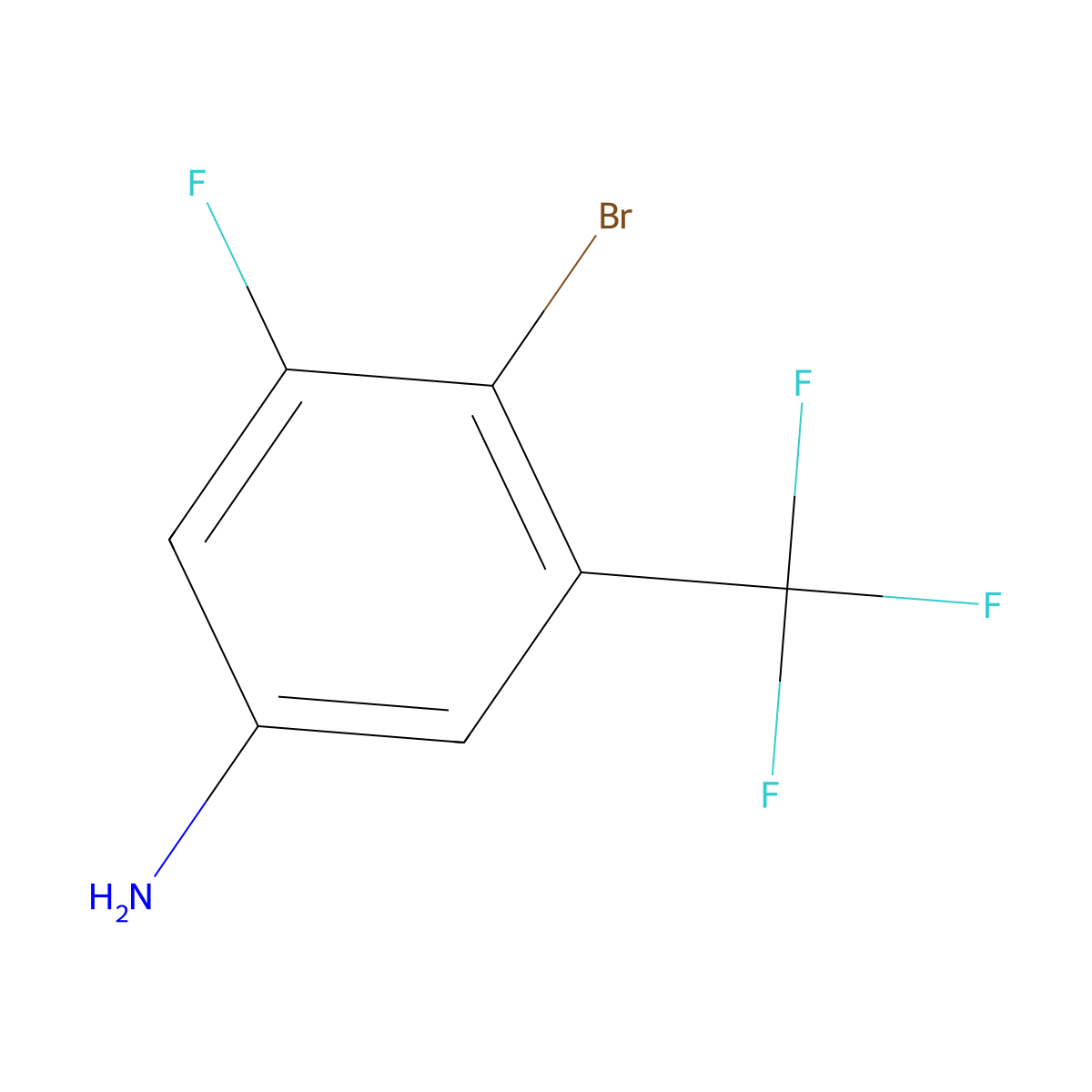 4-Bromo-3-fluoro-5-(trifluoromethyl)aniline molecular structure, CAS 1533426-04-8