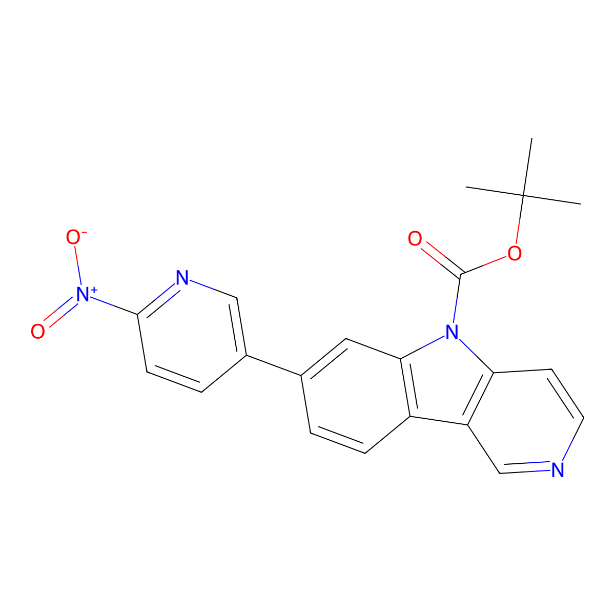 tert-Butyl 7-(6-nitropyridin-3-yl)-5H-pyrido[4,3-b]indole-5-carboxylate molecular structure, CAS 1533432-50-6