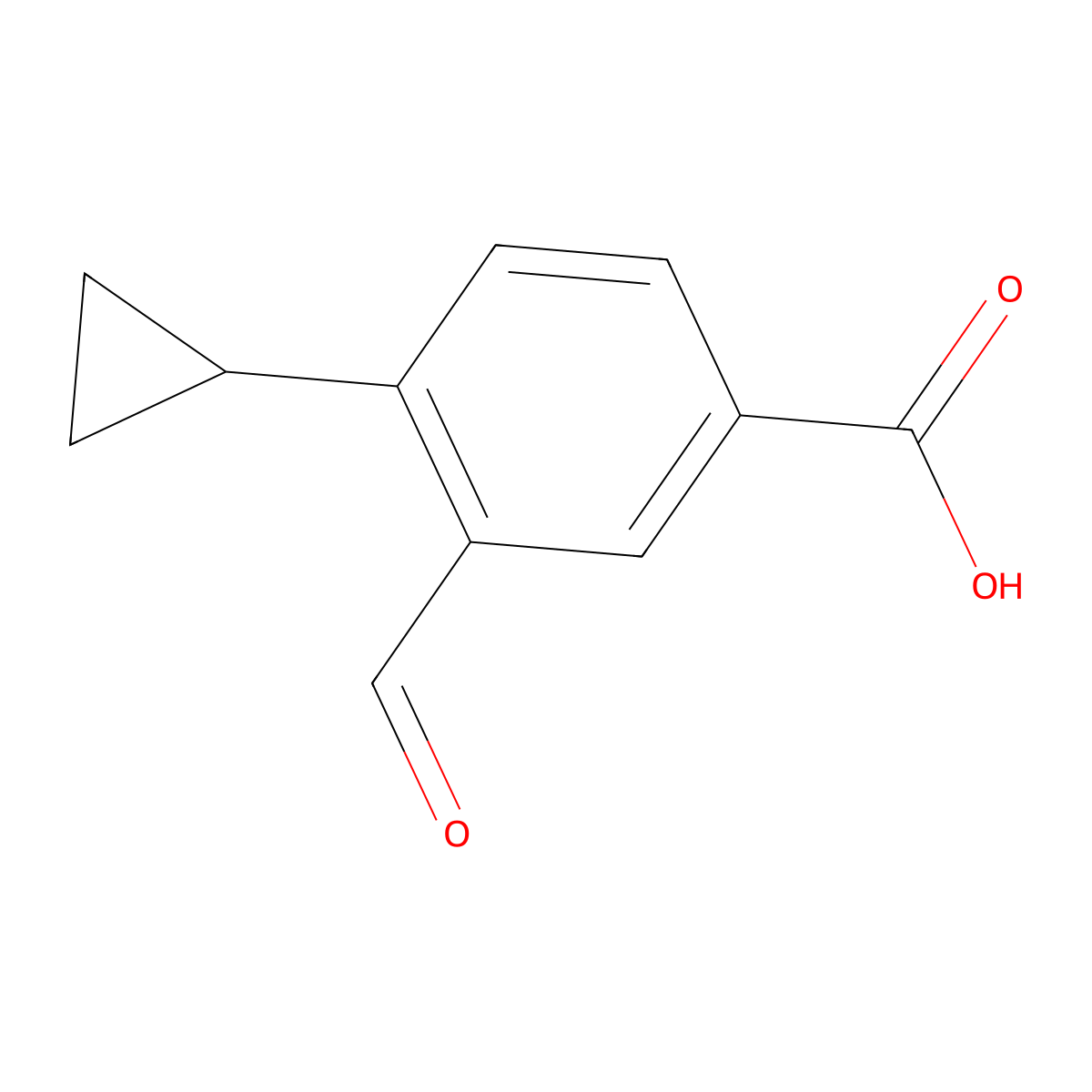4-Cyclopropyl-3-formylbenzoic acid molecular structure, CAS 1533440-50-4