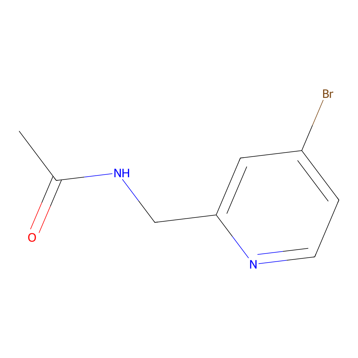 N-((4-Bromopyridin-2-yl)methyl)acetamide molecular structure, CAS 1533440-89-9