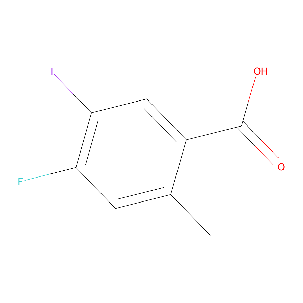 4-Fluoro-5-iodo-2-methylbenzoic acid molecular structure, CAS 1533441-18-7