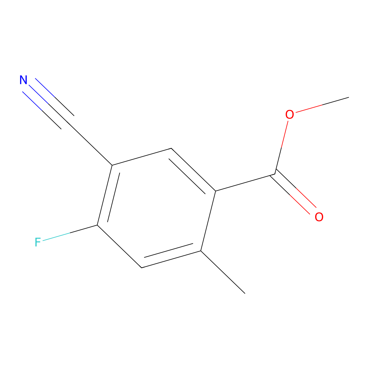 Methyl 5-cyano-4-fluoro-2-methylbenzoate molecular structure, CAS 1533441-20-1
