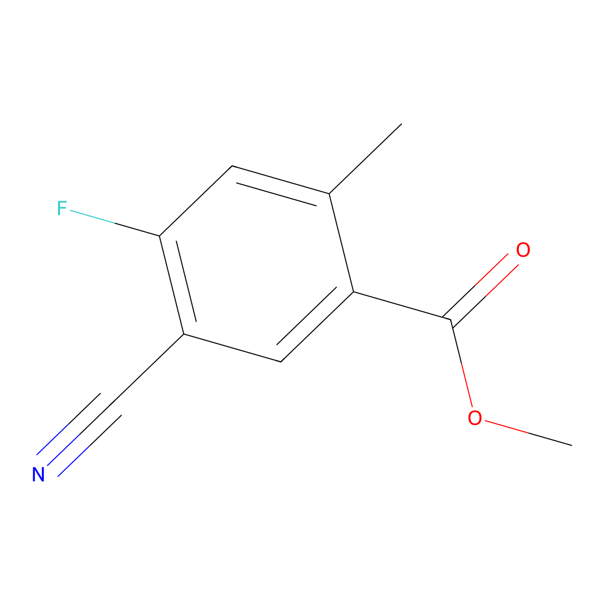 Methyl 5-cyano-4-fluoro-2-methylbenzoate molecular structure, CAS 1533441-20-1