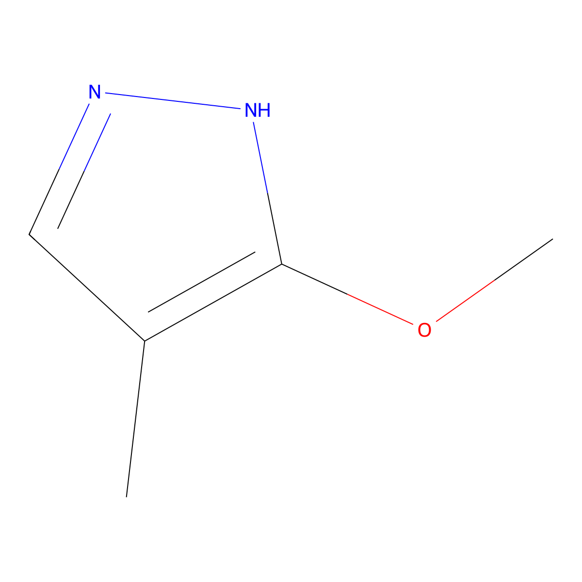 3-methoxy-4-methyl-1H-pyrazole molecular structure, CAS 1533442-13-5