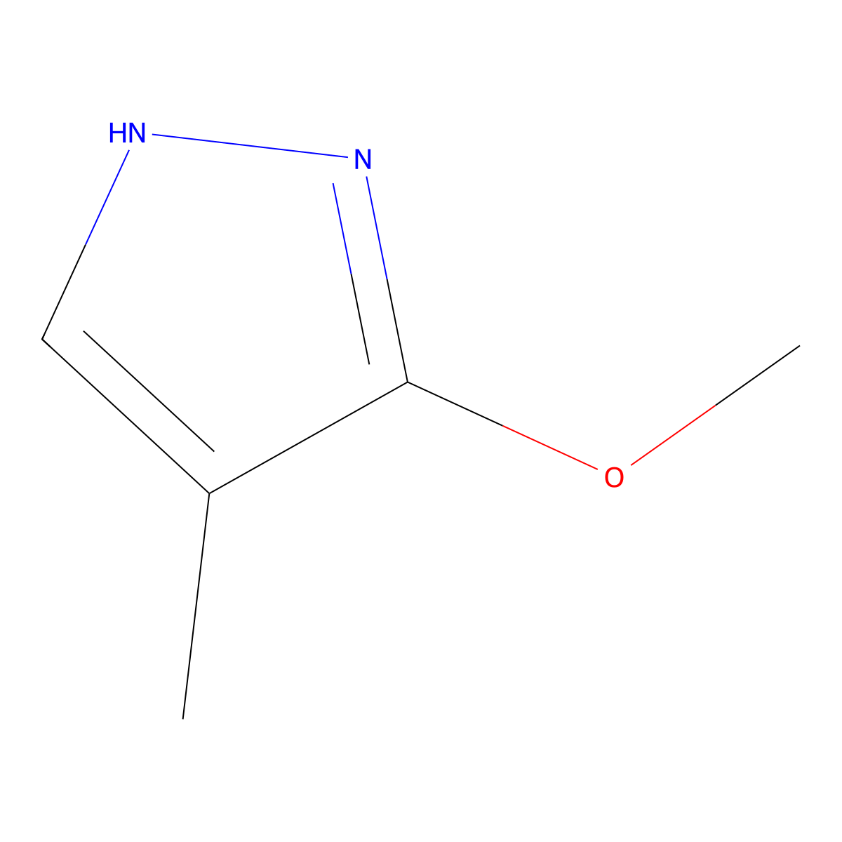 3-methoxy-4-methyl-1H-pyrazole molecular structure, CAS 1533442-13-5