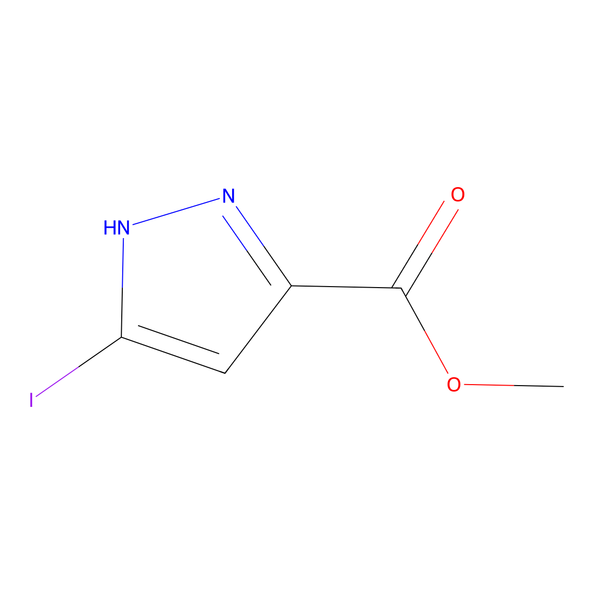 methyl 5-iodo-1H-pyrazole-3-carboxylate molecular structure, CAS 1533442-31-7