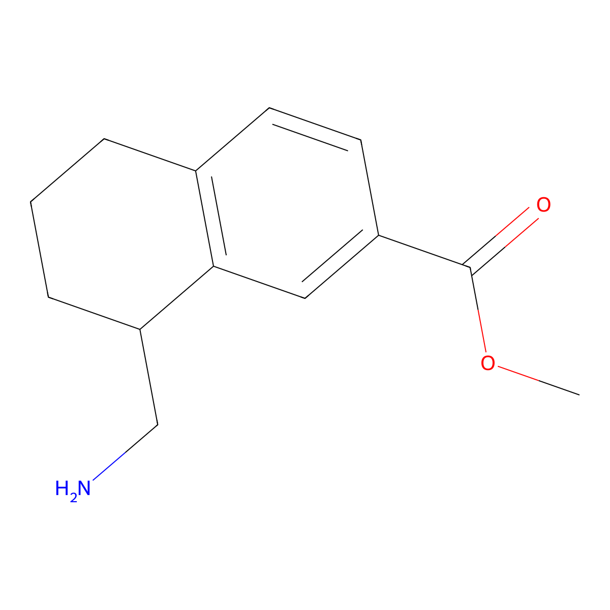 Methyl 8-(aminomethyl)-5,6,7,8-tetrahydronaphthalene-2-carboxylate molecular structure, CAS 153346-58-8