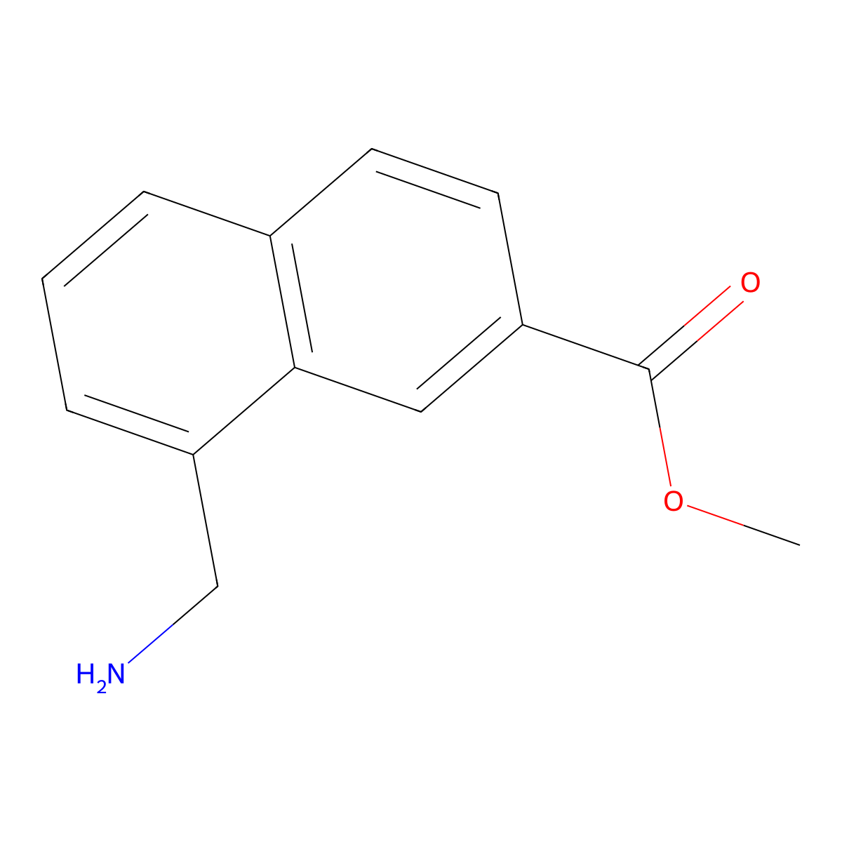 Methyl 8-(aminomethyl)naphthalene-2-carboxylate molecular structure, CAS 153346-59-9
