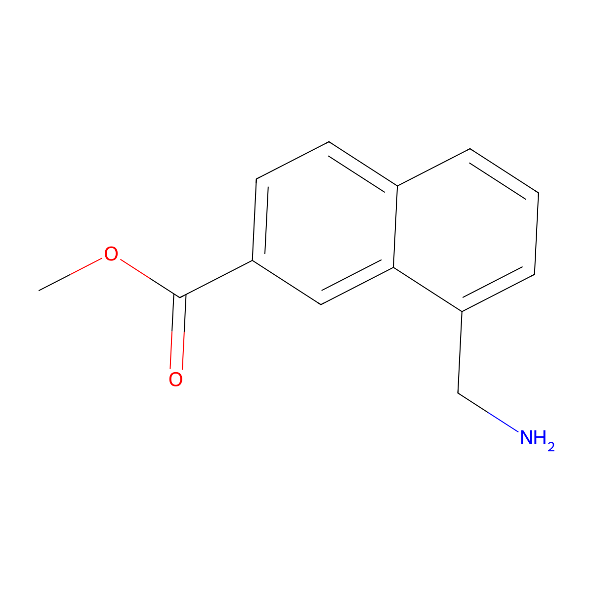 Methyl 8-(aminomethyl)naphthalene-2-carboxylate molecular structure, CAS 153346-59-9
