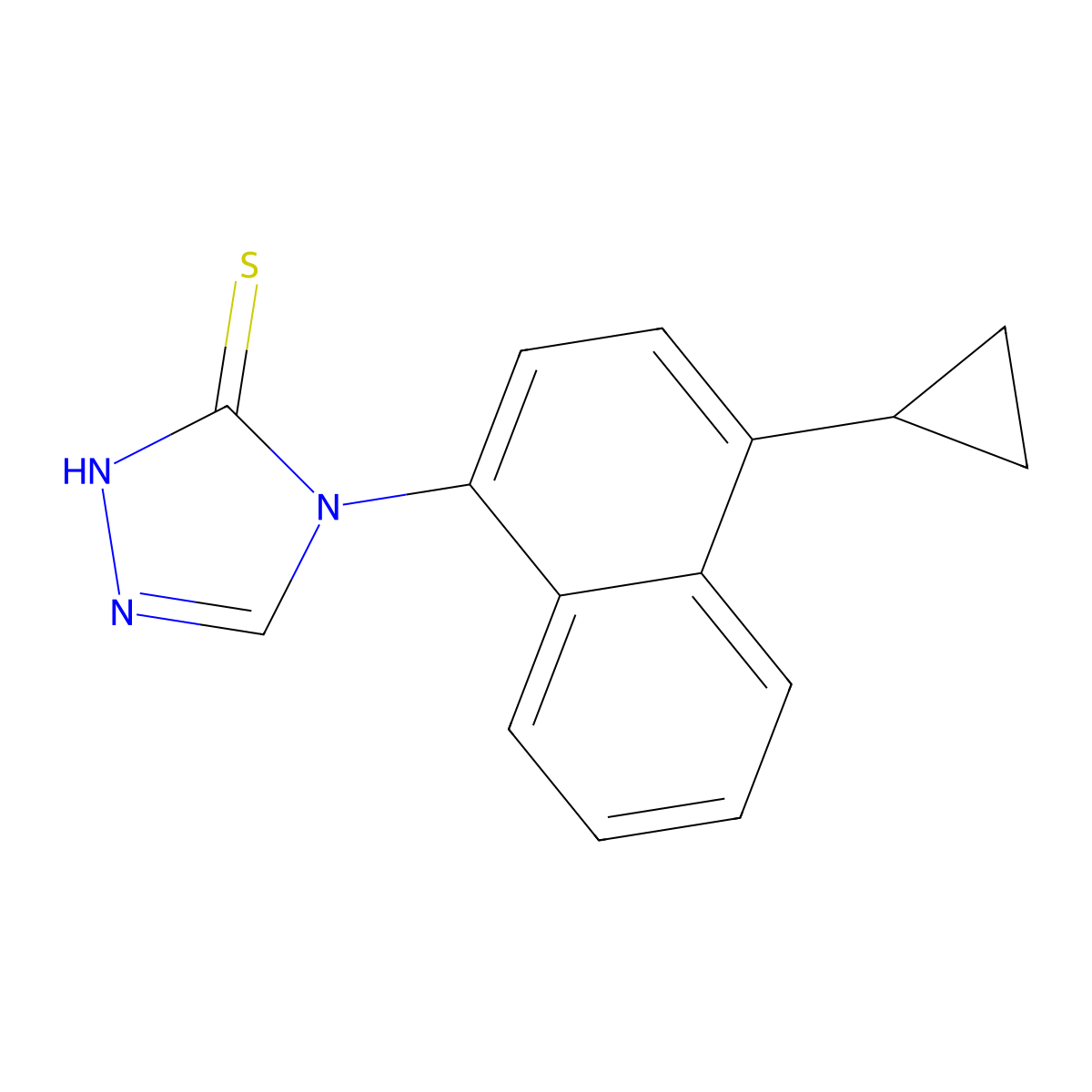 4-(4-Cyclopropyl-1-naphthalenyl)-2,4-dihydro-3H-1,2,4-triazole-3-thione molecular structure, CAS 1533519-84-4