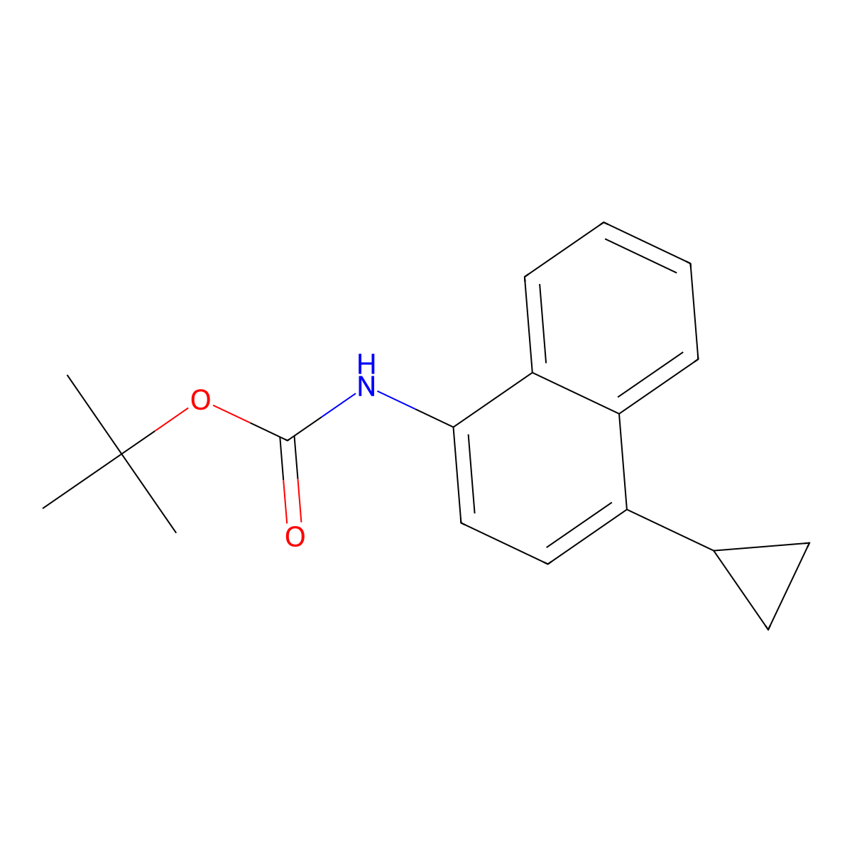 Tert-butyl 4-cyclopropylnaphthalen-1-ylcarbamate molecular structure, CAS 1533519-91-3