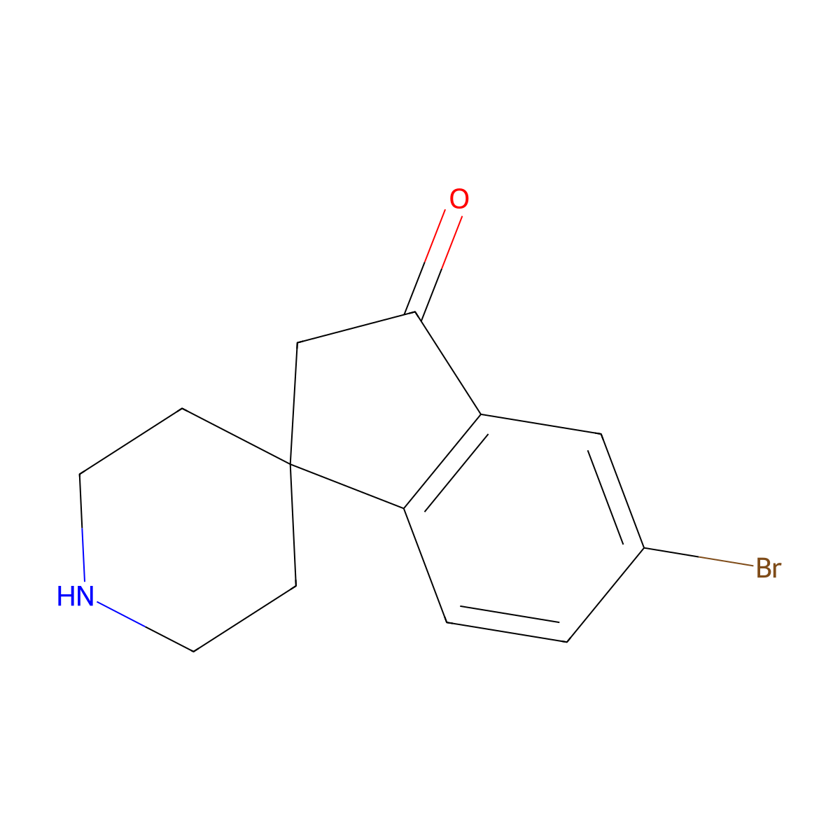 5-Bromo-2,3-dihydrospiro[indene-1,4'-piperidin]-3-one molecular structure, CAS 1533527-40-0