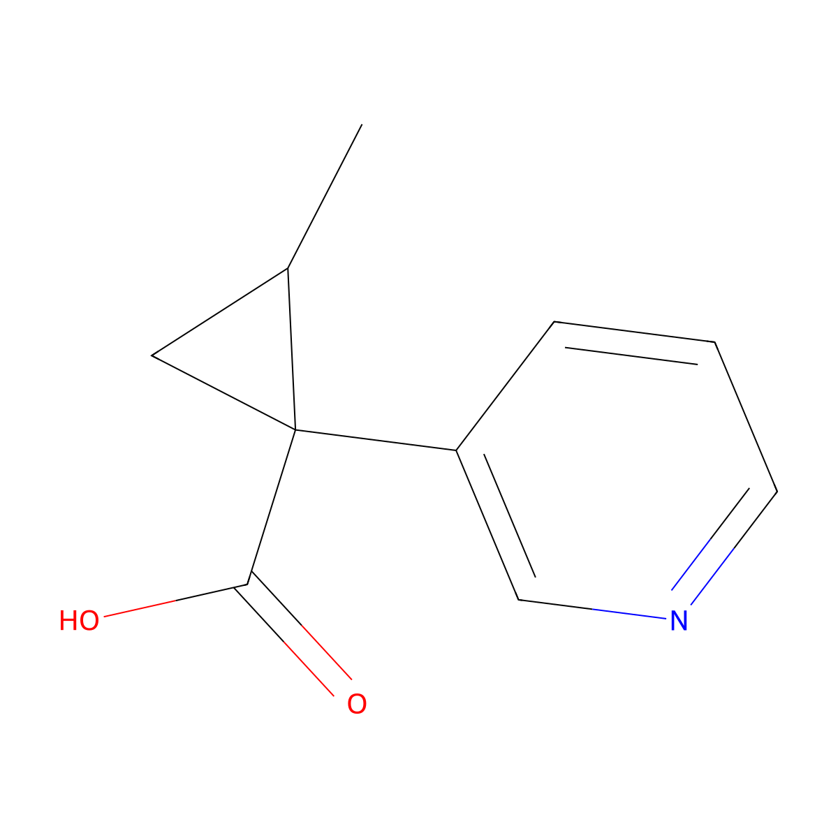 2-Methyl-1-(pyridin-3-yl)cyclopropane-1-carboxylic acid molecular structure, CAS 1533530-32-3
