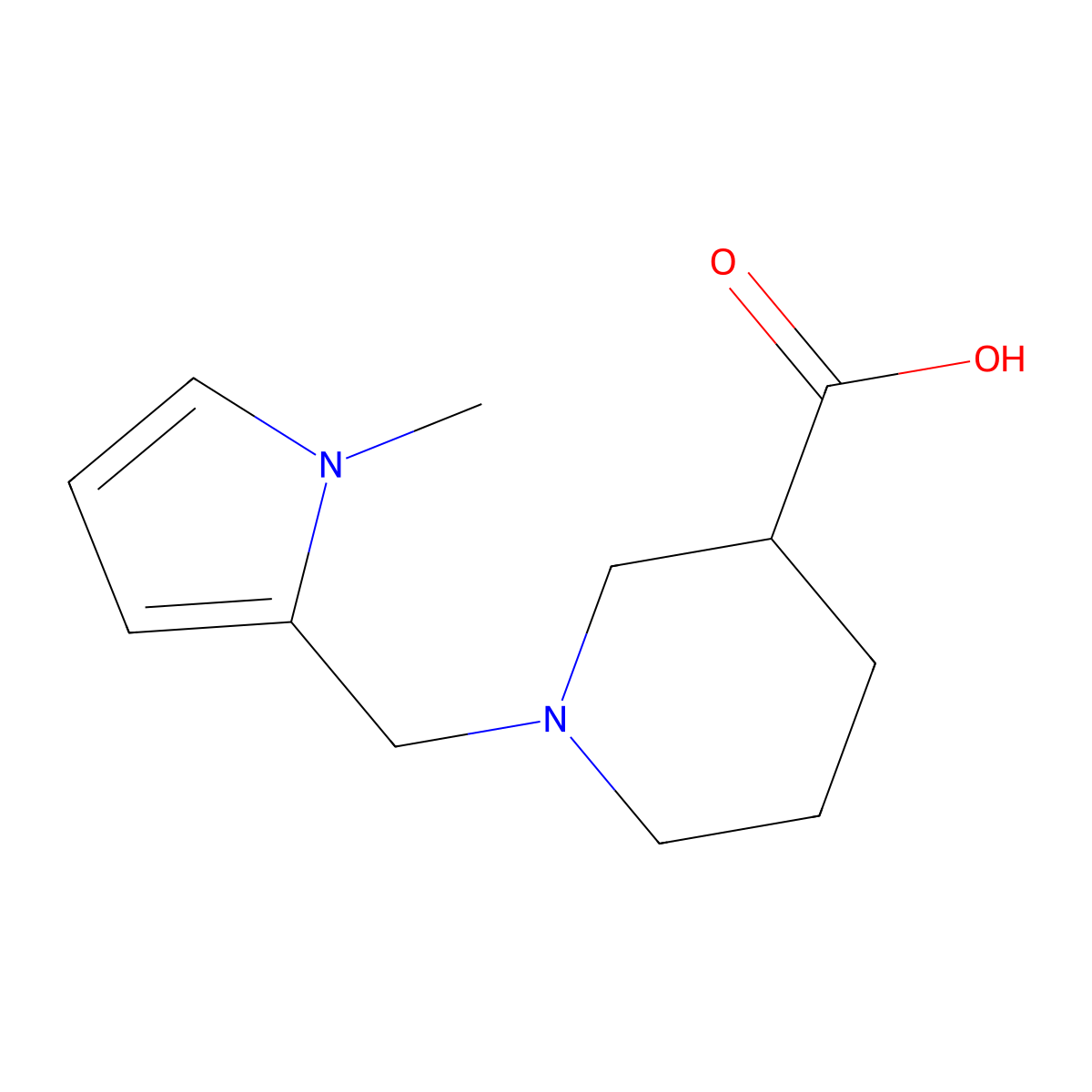 1-[(1-methyl-1H-pyrrol-2-yl)methyl]piperidine-3-carboxylic acid molecular structure, CAS 1533531-04-2