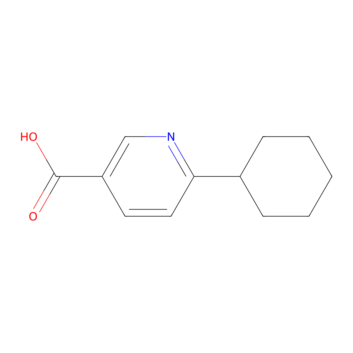 6-Cyclohexylpyridine-3-carboxylic acid molecular structure, CAS 1533531-69-9