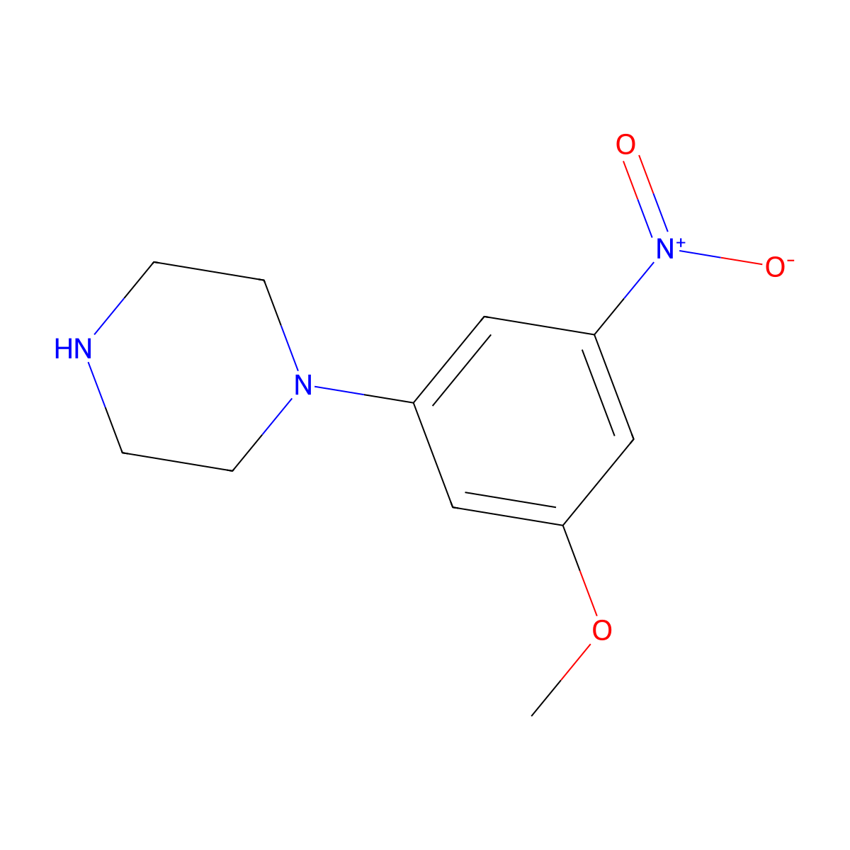1-(3-Methoxy-5-nitrophenyl)piperazine molecular structure, CAS 1533532-45-4
