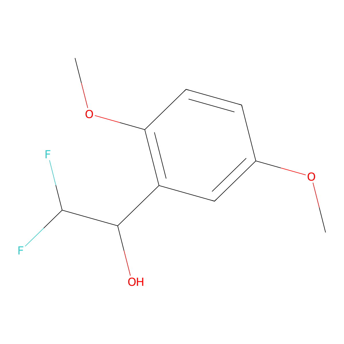 1-(2,5-Dimethoxyphenyl)-2,2-difluoroethan-1-ol molecular structure, CAS 1533540-85-0