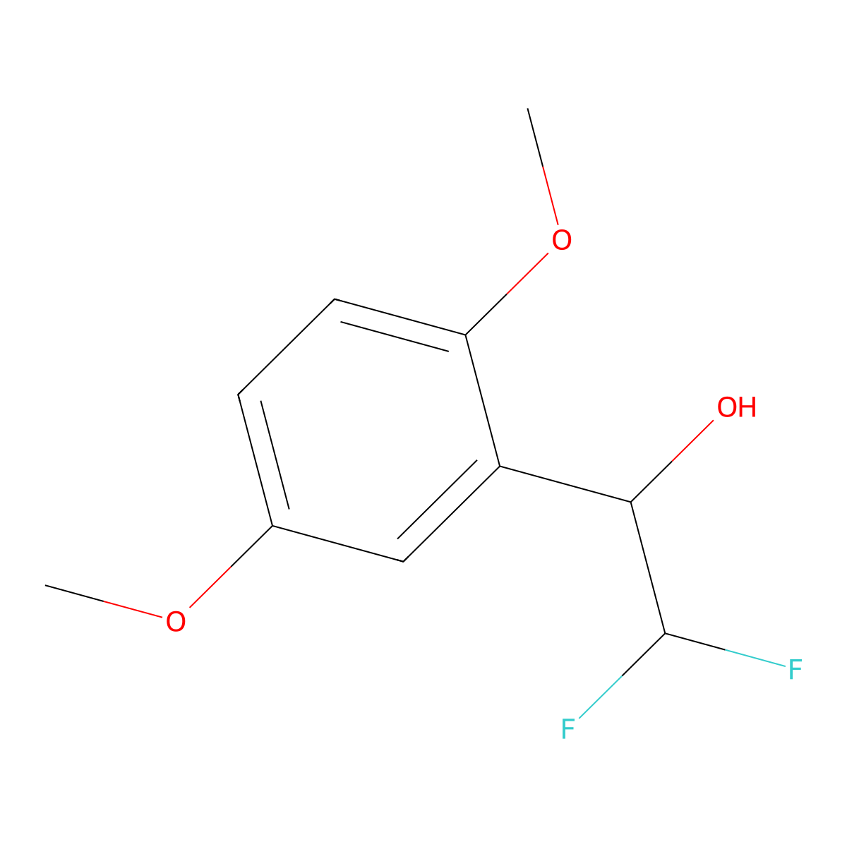 1-(2,5-Dimethoxyphenyl)-2,2-difluoroethan-1-ol molecular structure, CAS 1533540-85-0