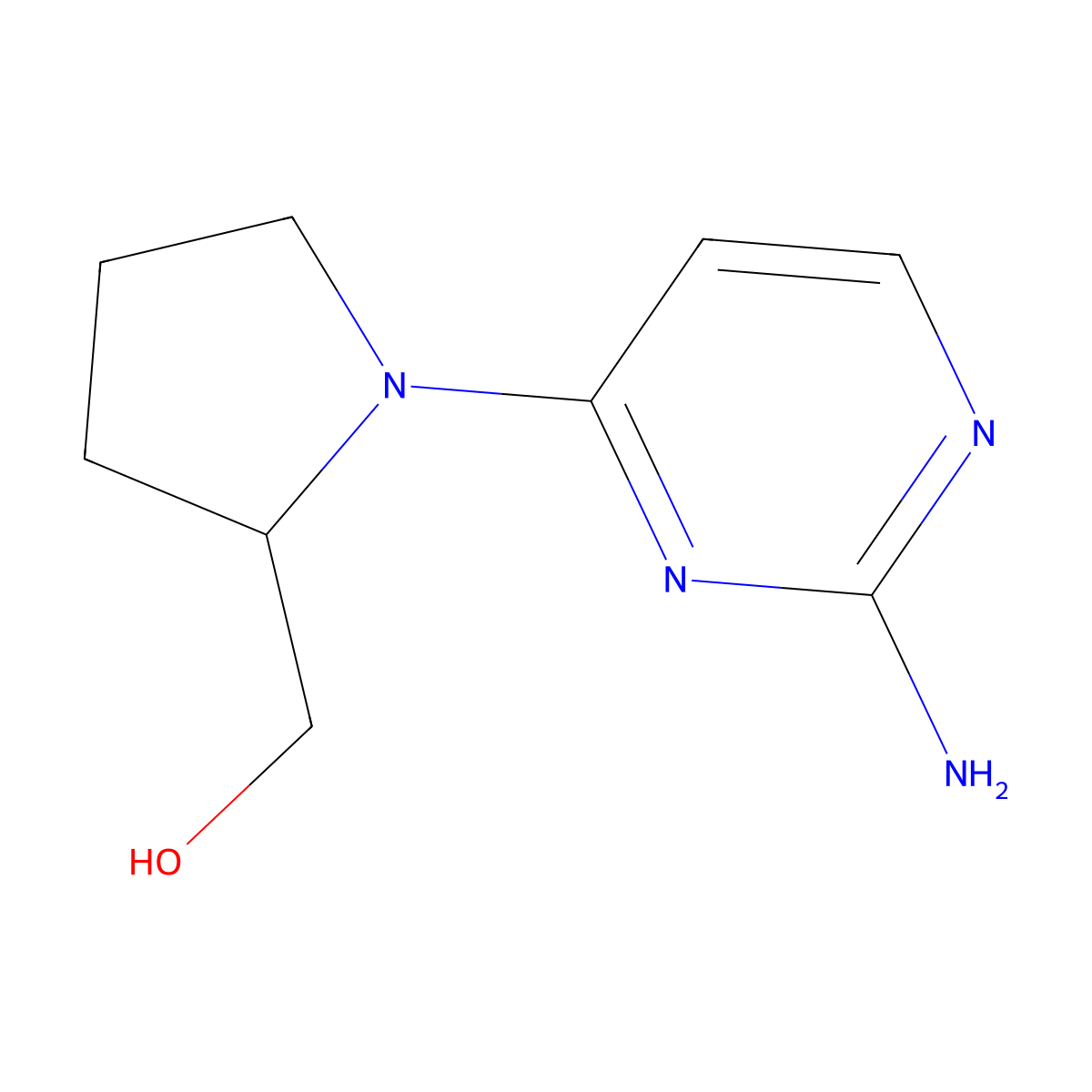 [1-(2-Aminopyrimidin-4-yl)pyrrolidin-2-yl]methanol molecular structure, CAS 1533543-04-2