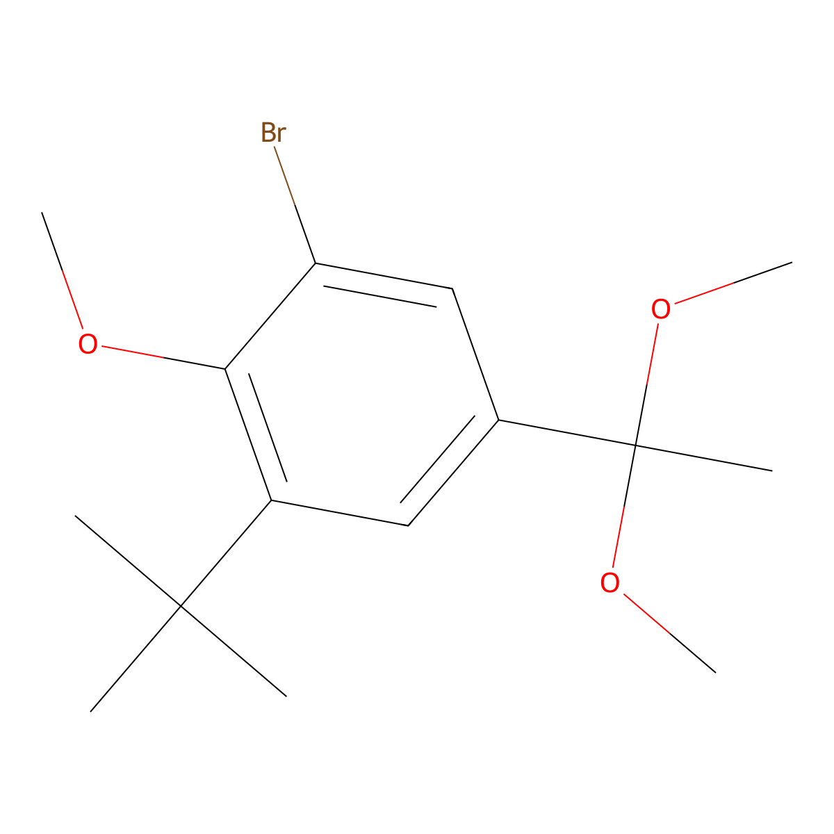 1-Bromo-3-tert-butyl-5-(1,1-dimethoxyethyl)-2-methoxybenzene molecular structure, CAS 153356-10-6