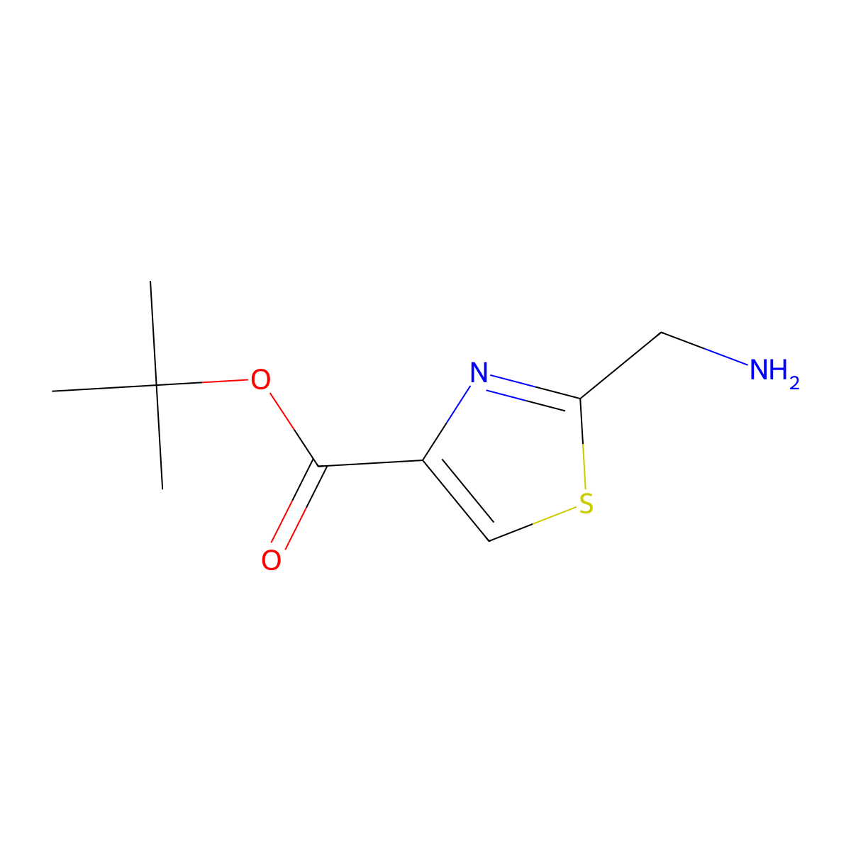 Tert-butyl 2-(aminomethyl)-1,3-thiazole-4-carboxylate molecular structure, CAS 1533561-96-4