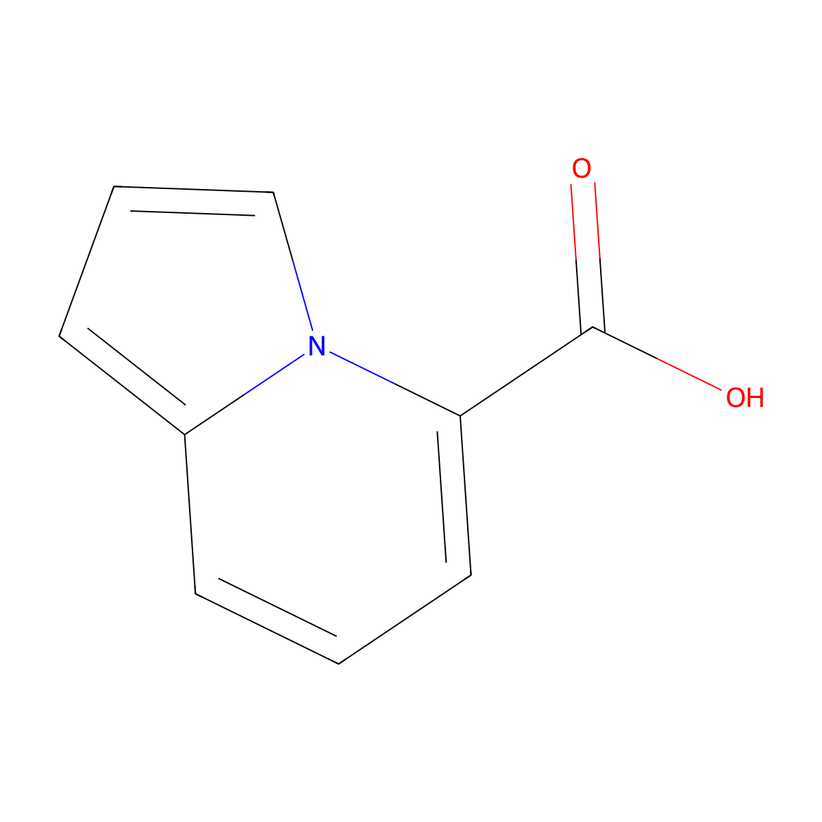 Indolizine-5-carboxylic acid molecular structure, CAS 1533563-94-8