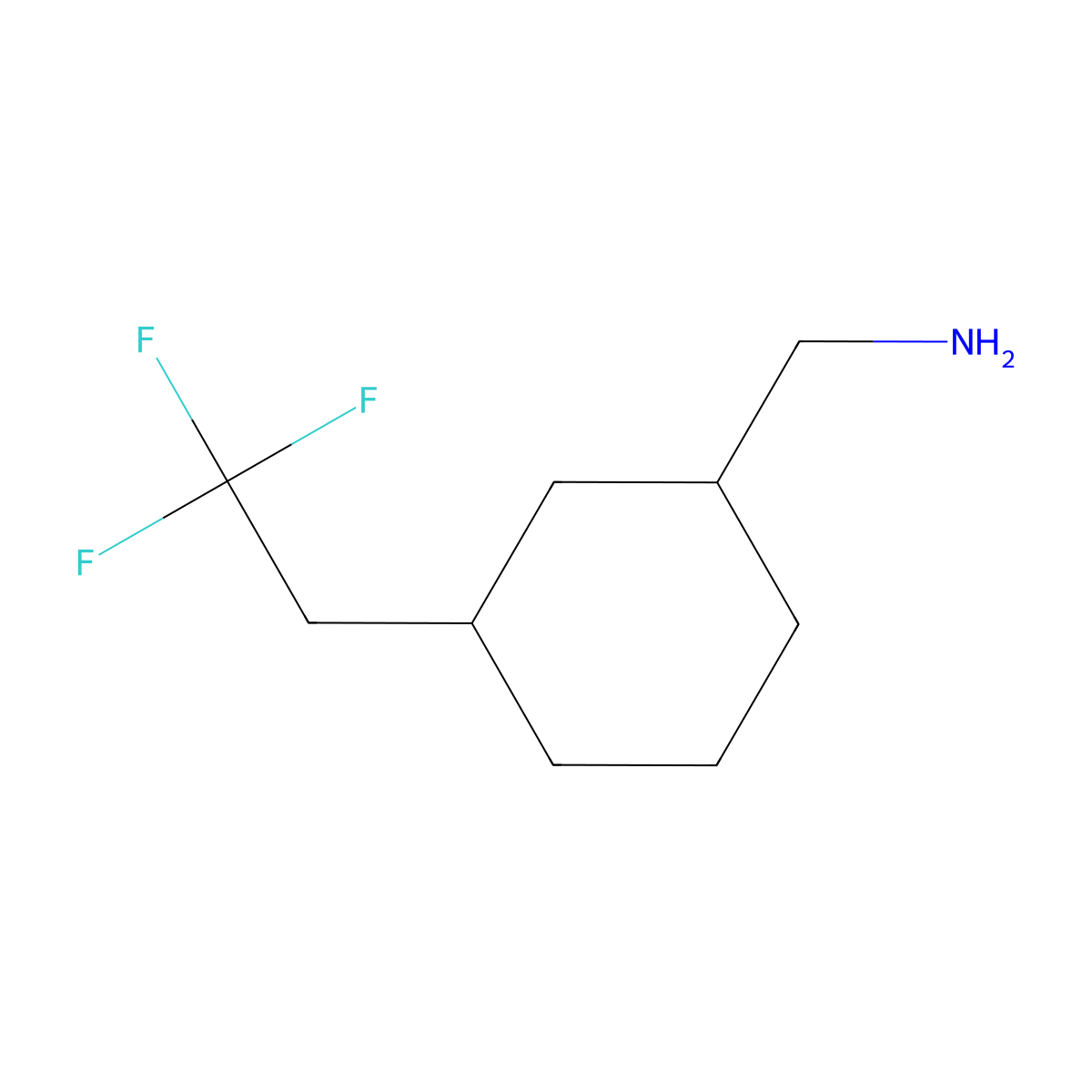 1-[3-(2,2,2-Trifluoroethyl)cyclohexyl]methanamine molecular structure, CAS 1533566-66-3
