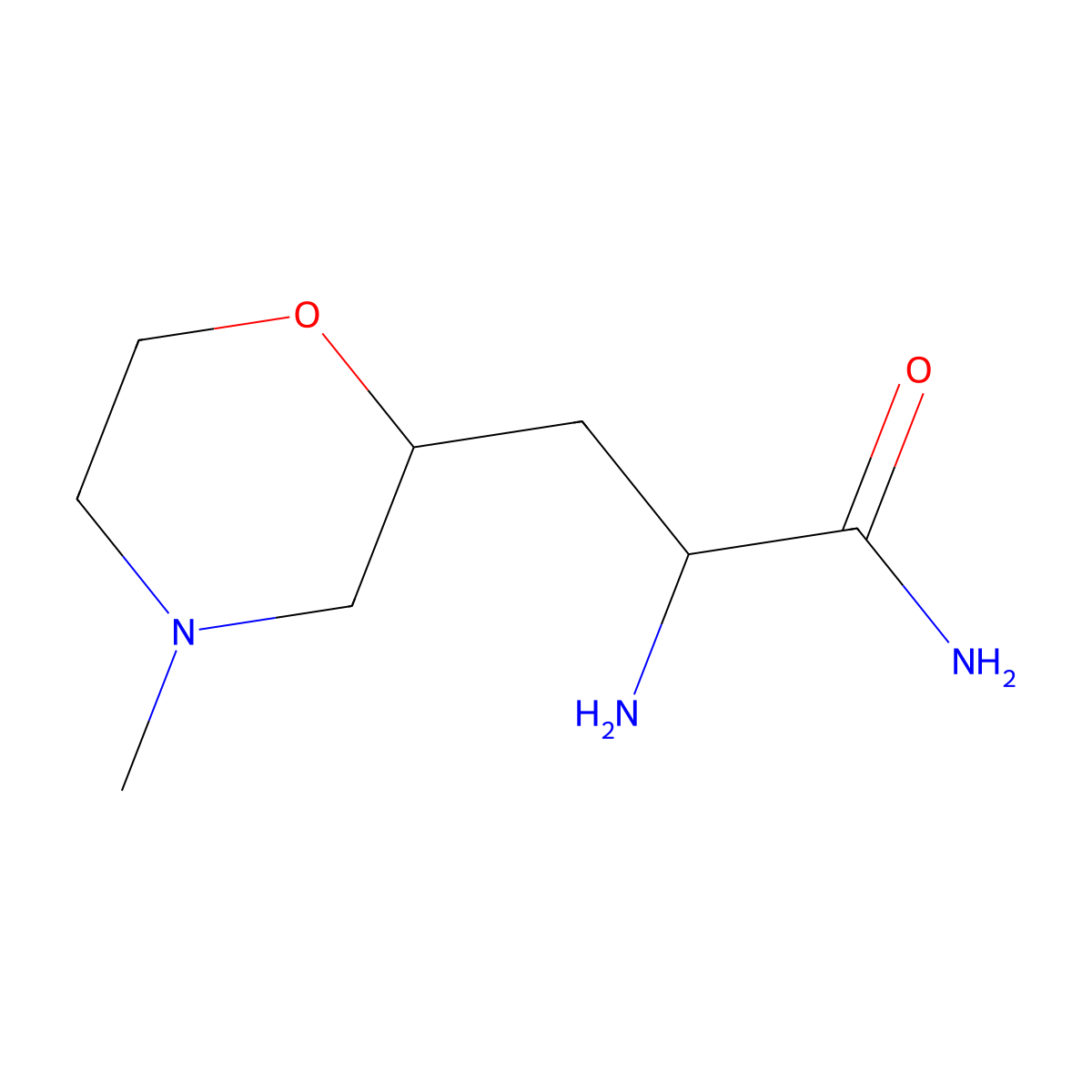 2-Amino-3-(4-methylmorpholin-2-yl)propanamide molecular structure, CAS 1533566-89-0