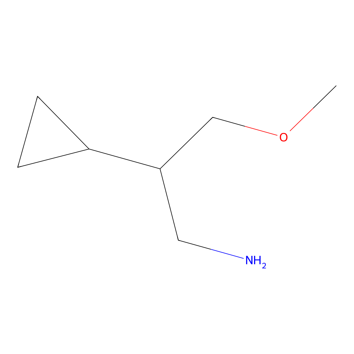 2-Cyclopropyl-3-methoxypropan-1-amine molecular structure, CAS 1533586-41-2