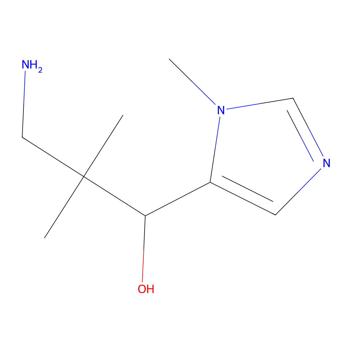 3-amino-2,2-dimethyl-1-(1-methyl-1H-imidazol-5-yl)propan-1-ol molecular structure, CAS 1533630-77-1