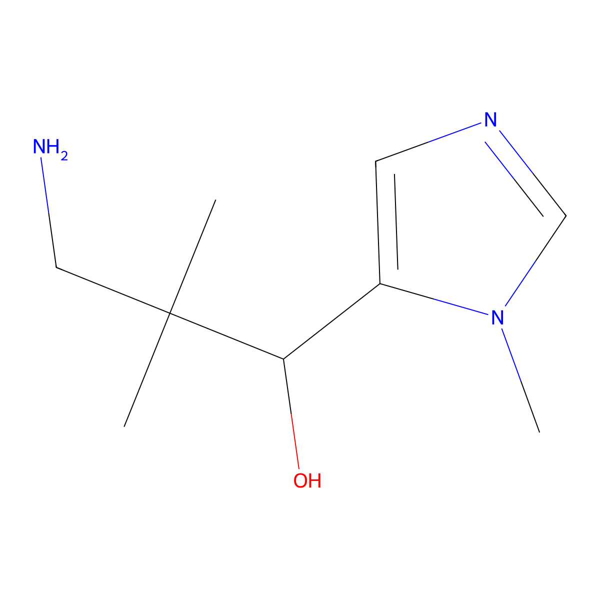 3-amino-2,2-dimethyl-1-(1-methyl-1H-imidazol-5-yl)propan-1-ol molecular structure, CAS 1533630-77-1