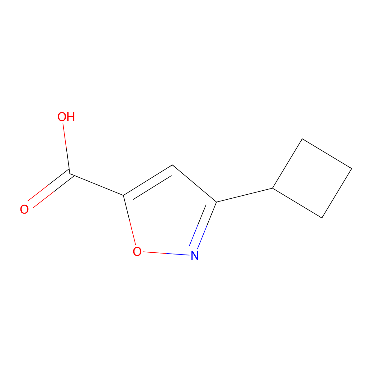 3-Cyclobutylisoxazole-5-carboxylic acid molecular structure, CAS 1533663-34-1