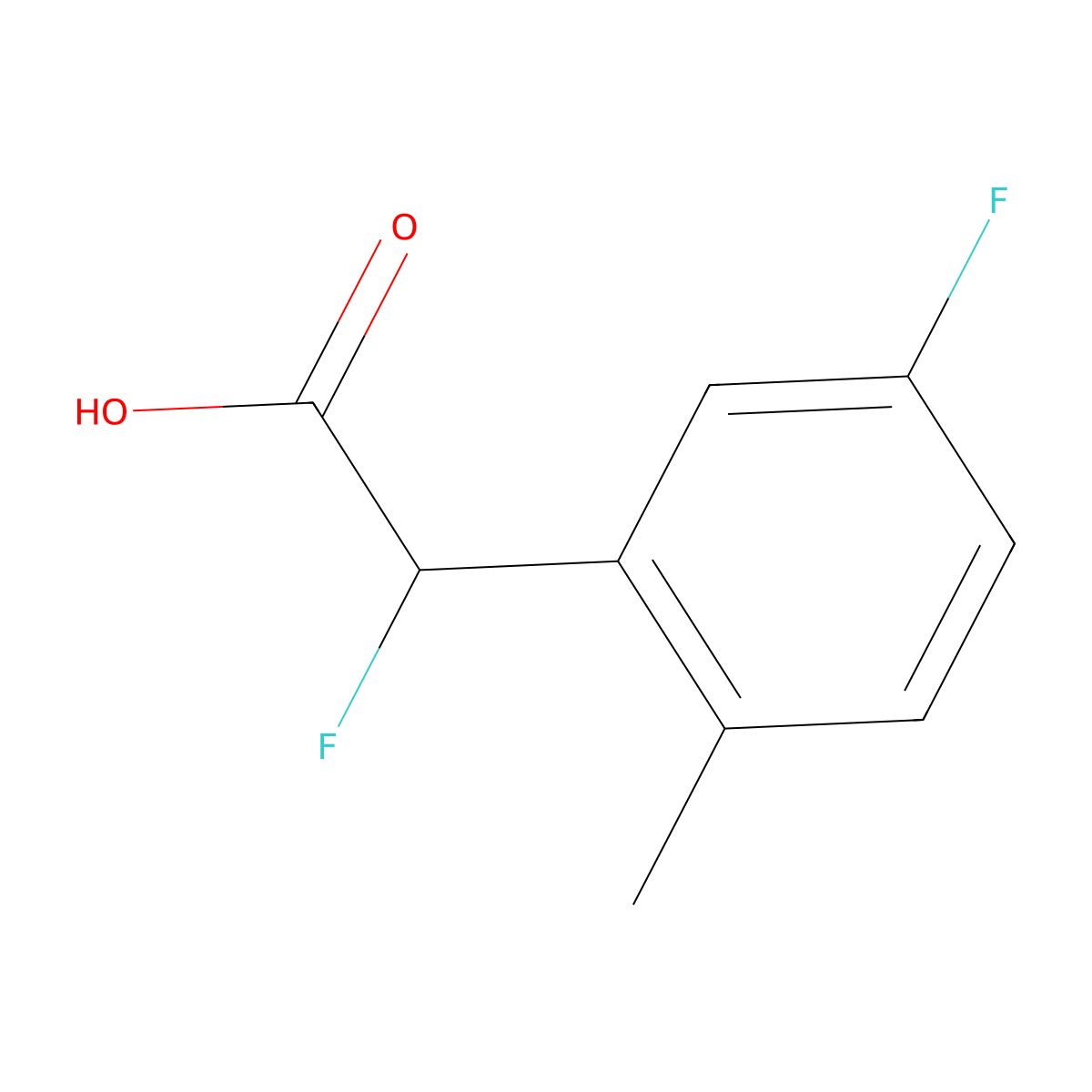 2-Fluoro-2-(5-fluoro-2-methylphenyl)acetic acid molecular structure, CAS 1533663-50-1