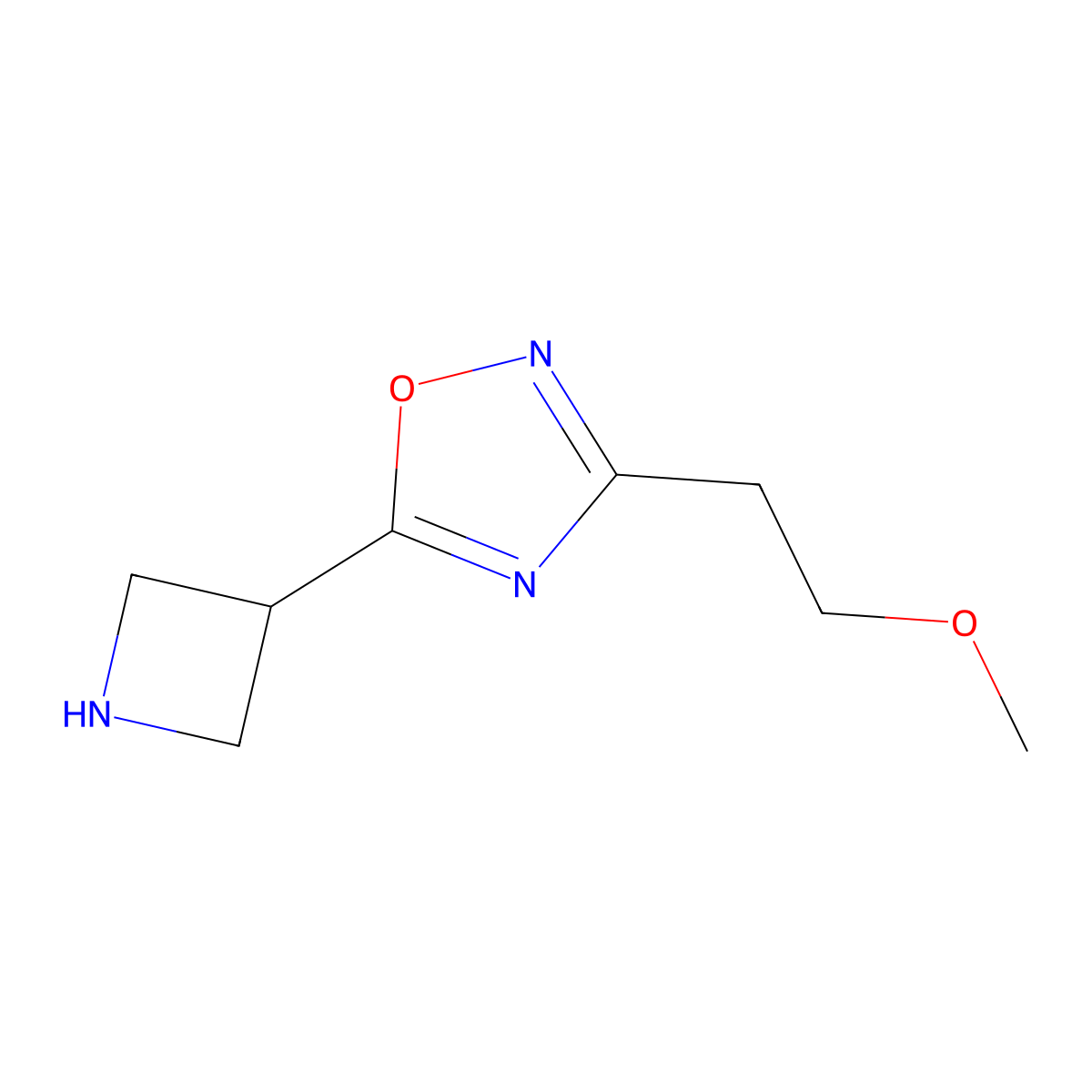 5-(Azetidin-3-yl)-3-(2-methoxyethyl)-1,2,4-oxadiazole molecular structure, CAS 1533674-35-9