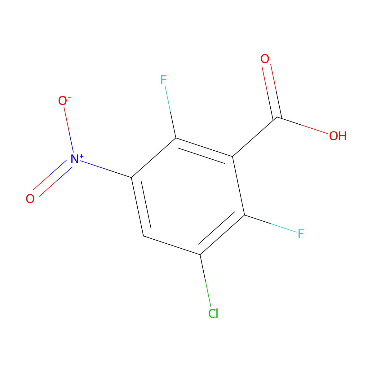 3-Chloro-2,6-difluoro-5-nitrobenzoic acid molecular structure, CAS 1533674-40-6
