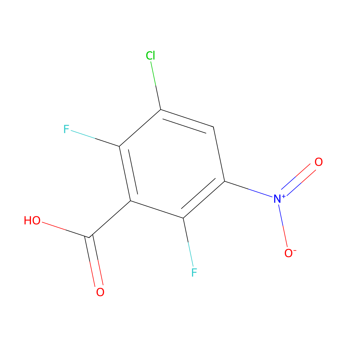 3-Chloro-2,6-difluoro-5-nitrobenzoic acid molecular structure, CAS 1533674-40-6