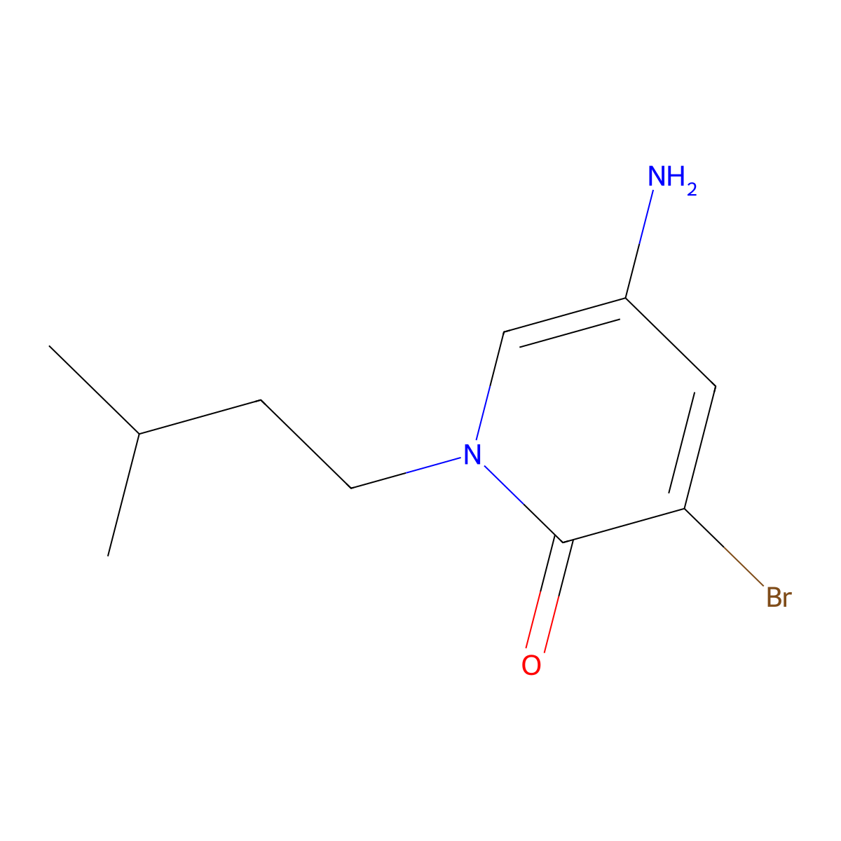 5-Amino-3-bromo-1-(3-methylbutyl)-1,2-dihydropyridin-2-one molecular structure, CAS 1533694-43-7