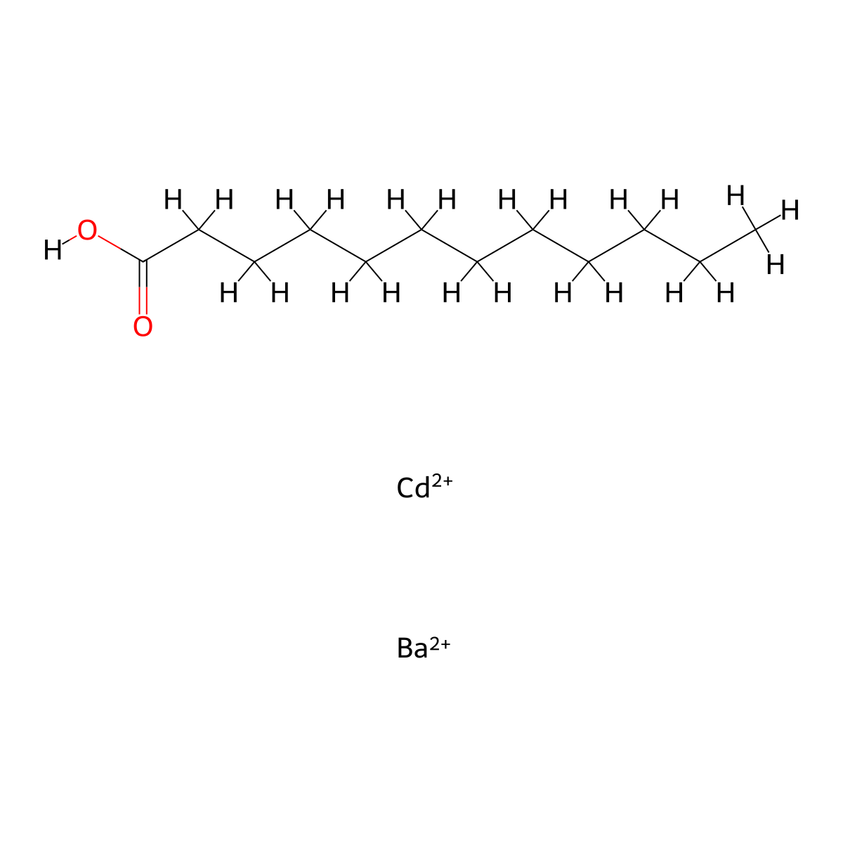 lauric acid, barium cadmium salt molecular structure, CAS 15337-60-7