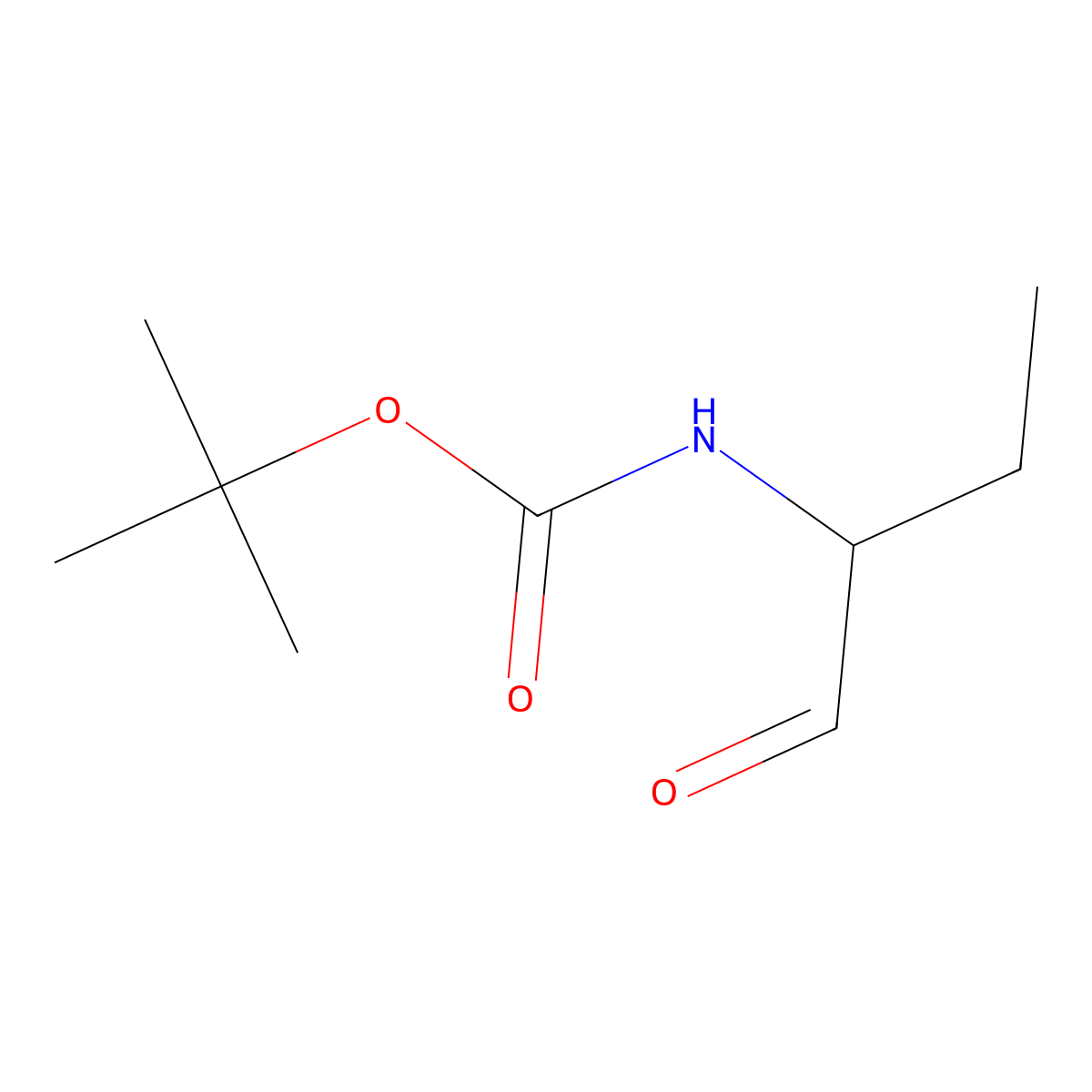 tert-butyl N-((2S)-1-oxobutan-2-yl)carbamate molecular structure, CAS 153371-25-6
