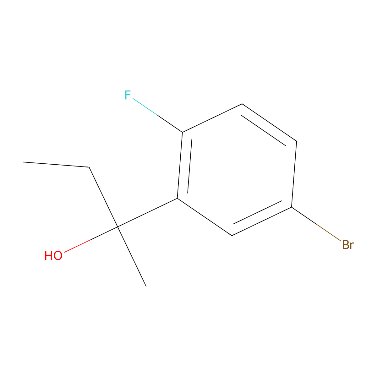 2-(5-Bromo-2-fluorophenyl)butan-2-ol molecular structure, CAS 1533713-44-8