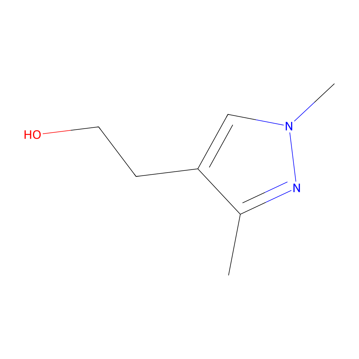 2-(1,3-dimethyl-1H-pyrazol-4-yl)ethan-1-ol molecular structure, CAS 1533783-86-6