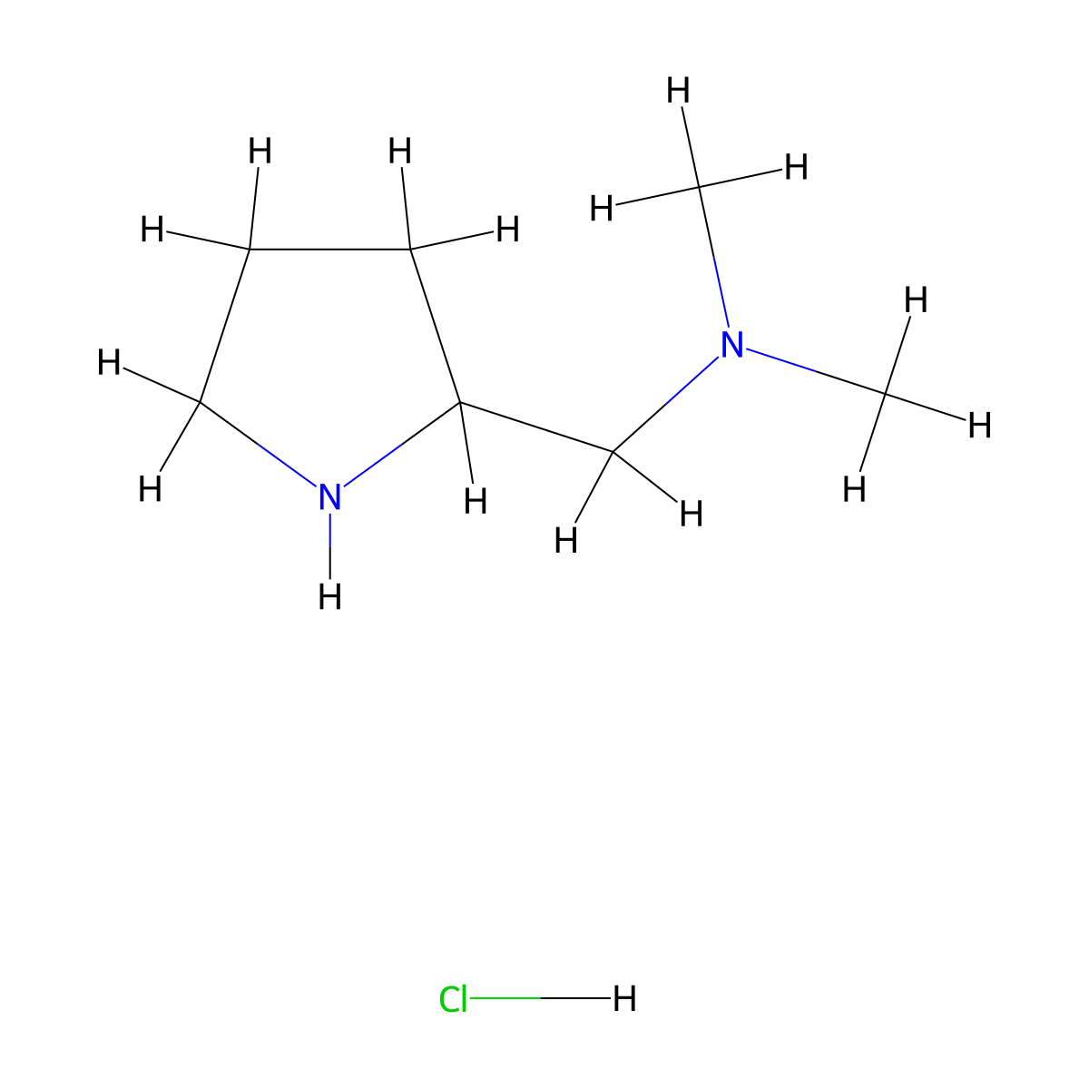N,N-Dimethyl-1-(pyrrolidin-2-yl)methanamine hydrochloride molecular structure, CAS 1533808-70-6