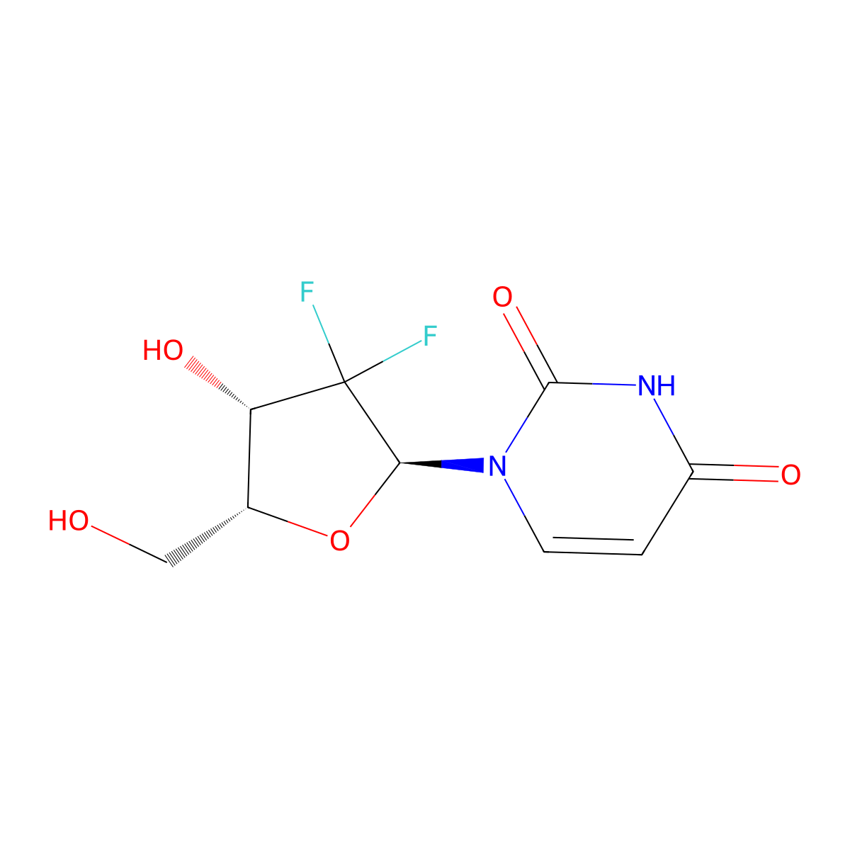 1'-Epi 2',2'-Difluoro-2'-deoxyuridine molecular structure, CAS 153381-14-7