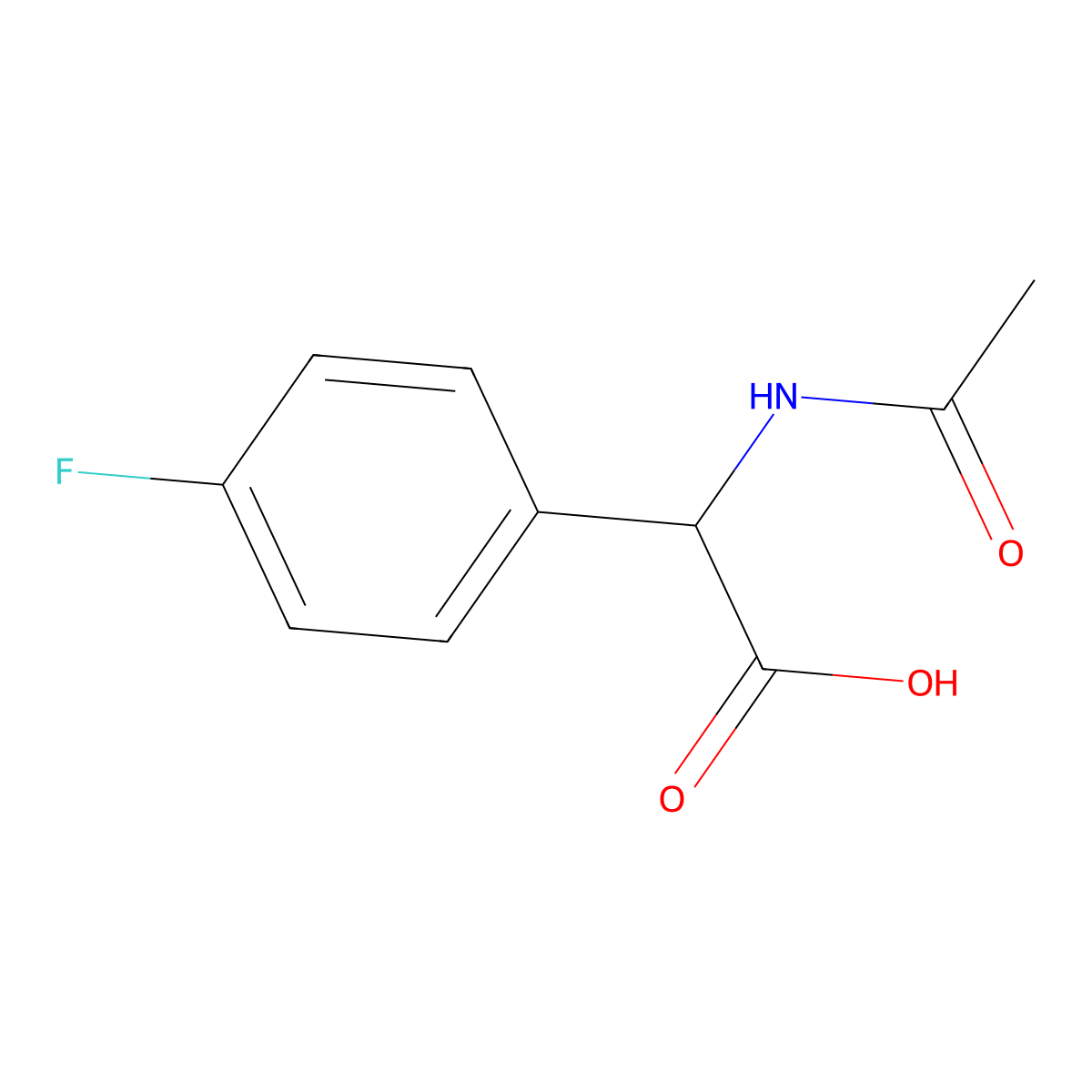 2-Acetamido-2-(4-fluorophenyl)acetic acid molecular structure, CAS 153381-37-4