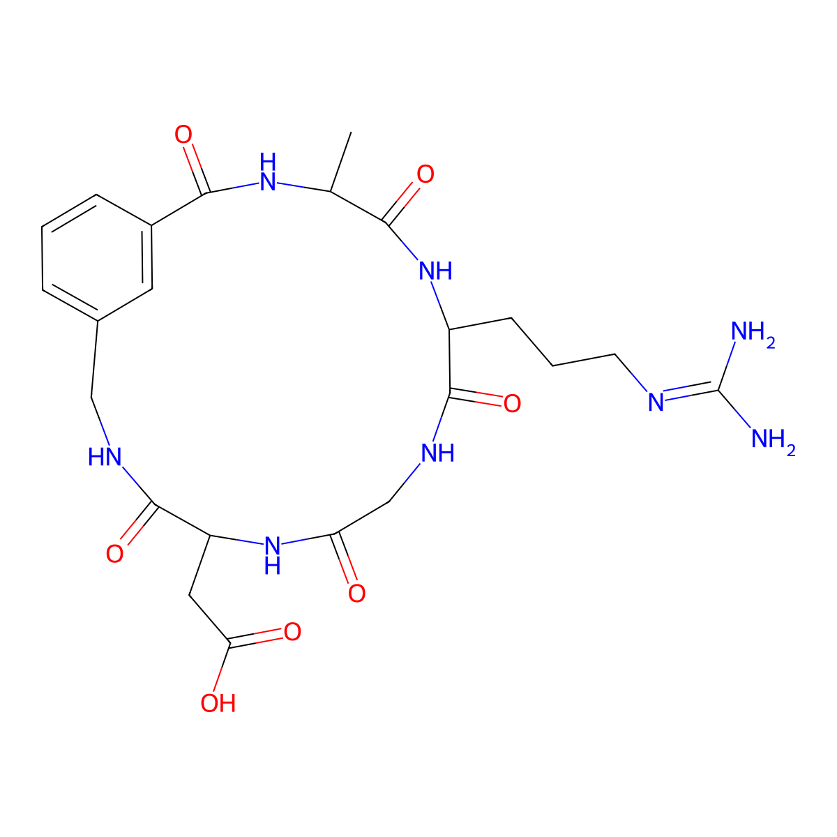 [(5S,11S,14S)-11-{3-[(Diaminomethylidene)amino]propyl}-14-methyl-4,7,10,13,16-pentaoxo-3,6,9,12,15-pentaazabicyclo[15.3.1]henicosa-1(21),17,19-trien-5-yl]acetic acid molecular structure, CAS 153381-95-4