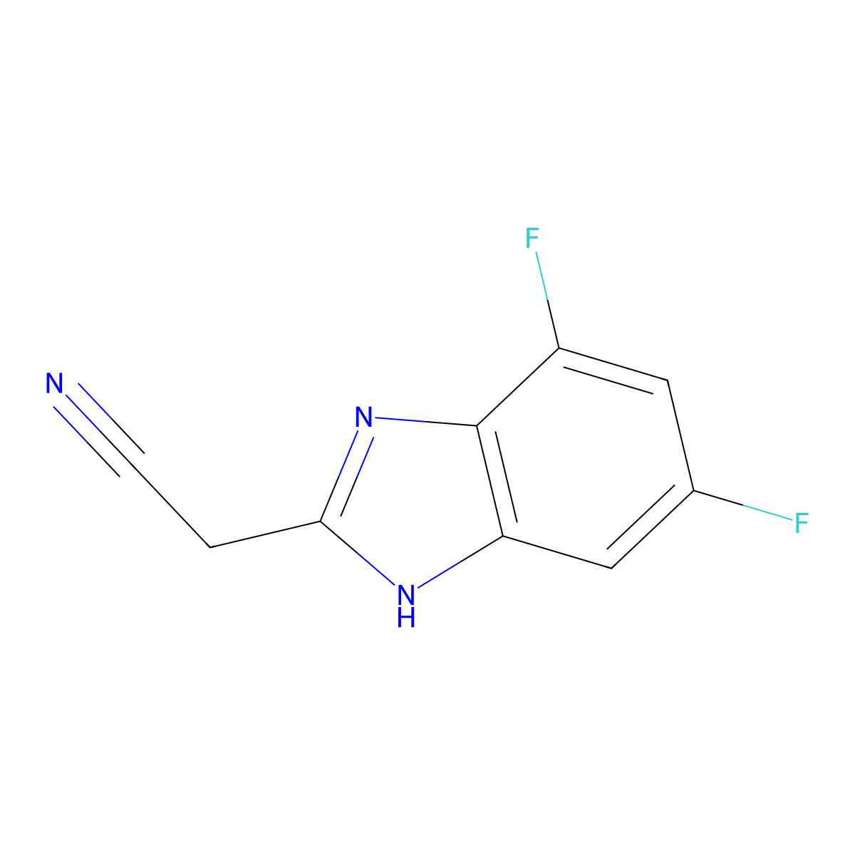 2-(Cyanomethyl)-5,7-difluorobenzimidazole molecular structure, CAS 1533815-59-6